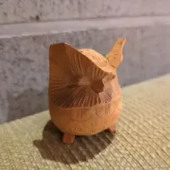 木彫り フクロウ 彫刻 オブジェ 置物