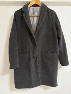 グレー シングルボタン チェスターコート M
