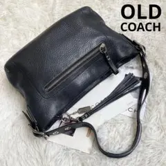 極美品 COACH オールドコーチ ワンショルダー 黒 ブラック 革 レザーのサムネイル