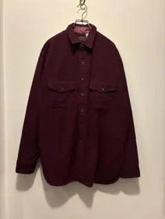 80s USA製 EDDIE BAUER シャモア 長袖シャツ エンジ L