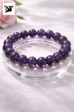 び*す様 a④8天然石 アメジスト④ 8mm ブレスレット 紫 内径16cm
