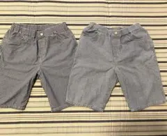 UNIQLOストライプ ハーフパンツ 2点セット　140