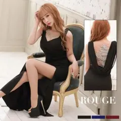 Jewels 背中開き ビジュー スリット キャバドレス