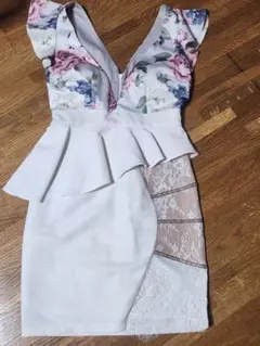 フラワープリント★ペプラムドレス