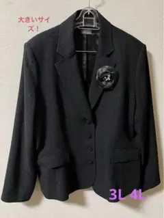 濃紺スーツ上下　３Ｌ　4L コサージュ付き