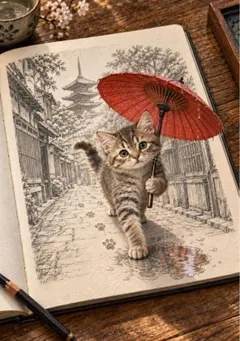猫 デジタルアート写真 1枚