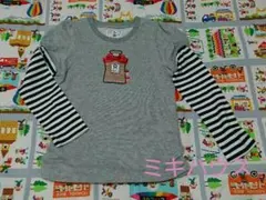 日本製☆ミキハウスリーナパフューム重ね着風Tシャツ130グレー