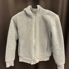 【美品】ユニクロ ボアフリース フルジップパーカー レディース M グレー