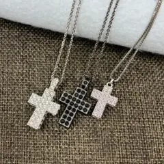 ◇スワロフスキー　クロスネックレス　3点セット