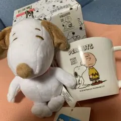 スヌーピー　ネックストラップ付きがま口マスコット&マグカップ