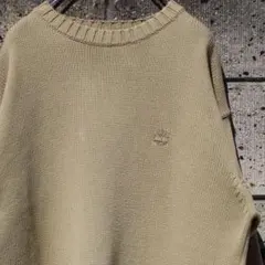 定番古着　Timberland ロゴ刺繍 オーガニック仕様 コットンセーターのサムネイル