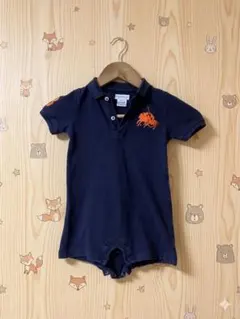 【美品】ラルフローレン ロンパース 80〜90 ネイビー ビッグポニー 半袖 夏
