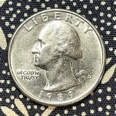 アメリカ旧コイン1989-D ジェファーソン USAリバティクオーターDOLLAR 1990年D ジェファーソン25セント美