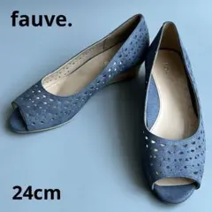 美品 REGAL fauve. カットワーク オープントゥパンプス 24cmのサムネイル