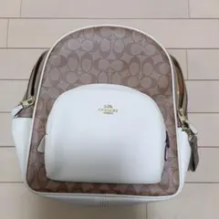 【本日限定大幅値下げ】COACH リュック・バックパック ブラウン/ホワイト