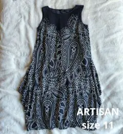 ARTISAN ペイズリー柄 ノースリーブワンピース size11美品