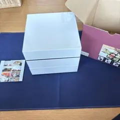 ホワイト 3段重箱 プラスチック製　18cm