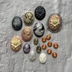 ハンドメイドパーツ　 カメオセット