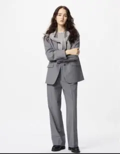 UNIQLO タックワイドパンツ グレー Sサイズ