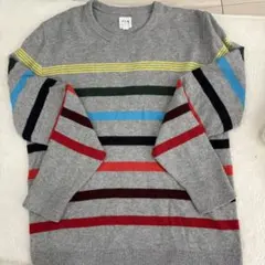 GAP グレー ストライプ ニットセーター M