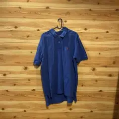 古着 Polo by Ralph Lauren XL 青 半袖ポロシャツ