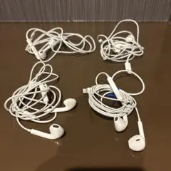 アップル　ホワイト 有線イヤホン 4個セット