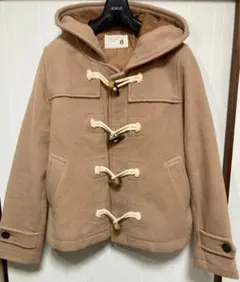 【美品】ショート丈 ダッフルコート ベージュ フード付き