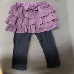 パープル　スカート　レギンス付き