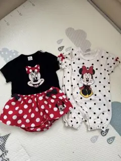 ミニーマウスロンパースとスカートセット　80サイズ