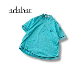 adabat アダバット　レディース　半袖カットソー　ハーフジップ　ブルー　Fのサムネイル