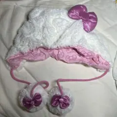 キティ ファー帽子 ポンポン付き 被り物 キティちゃん ハローキティ