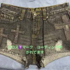 CECIL McBEE ダークグレー デニムショートパンツ M