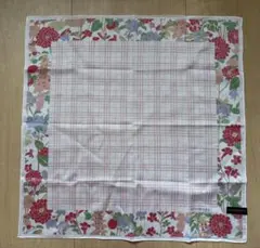 BURBERRY 花柄 チェック 大判ハンカチ