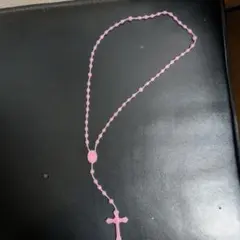 ピンク ロザリオ ネックレス