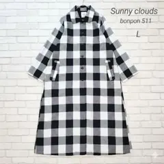 Sunny clouds サニークラウズ ぽんさんのチェックなコートワンピースL