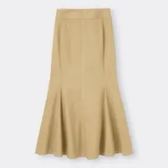 GUジーユー/ステッチマーメイドロングスカート 着脱楽ちん ベージュ M