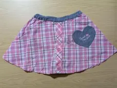 nou ピンクチェック柄スカート（パンツ付き）120
