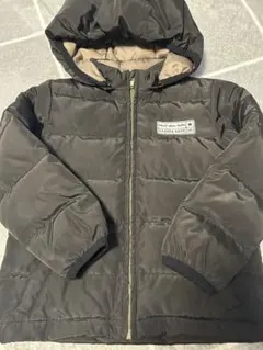 ダークブラウン フード付き中綿コート