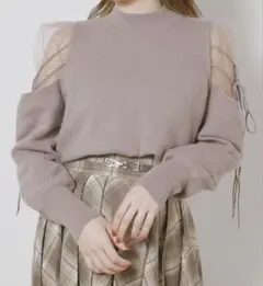 スナイデルシースルーショルダーニットプルオーバー