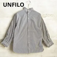 UNFILO アンフィーロ ストライプ バンドカラーシャツ