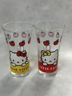 サンリオ　ハローキティ リンゴデザイン グラス 2個セット　昭和レトロ