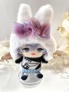 10cmぬいぐるみ用うさ耳帽子　ウサミミ　パープル　にじぱぺっと　にじぱぺ