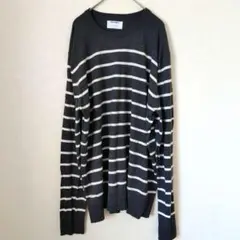 ​【定番人気】オールドネイビー ボーダーニット L チャコール ゆるだぼ 春秋◎