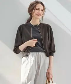 24SS美品　23区　【SLOW/一部店舗限定】シアー ブルゾン　ダークブラウン