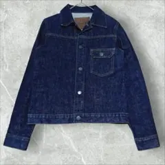 美品 レディース Gジャン 1st デニムジャケット 濃紺 日本製 ショート丈