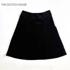 【ザスコッチハウス】40 膝丈 フレアスカート スウェード　ブラックのサムネイル