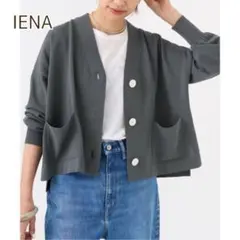 イエナ IENA ドライコットンVネックカーディガン ハイゲージ ニット グレー