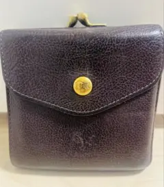 IL BISONTE 二つ折り財布 がま口 ブラウン
