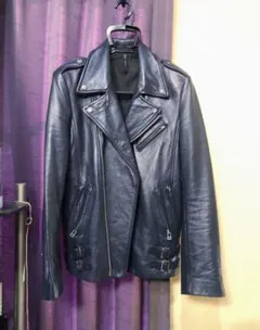 ★美品★glamb★レザー★ダブルライダース★ネイビー★グラム★2★牛革★のサムネイル