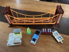 トーマス　プラレール　吊り橋　きかんしゃトーマス　ミルクタンク貨車2台